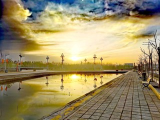 夕阳下的喀职院